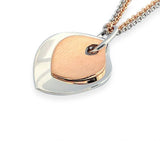 Sterling Silver and Rose Gold Plate Double Leaf Pendant