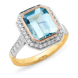 Aquamarine and Diamond Surrounds