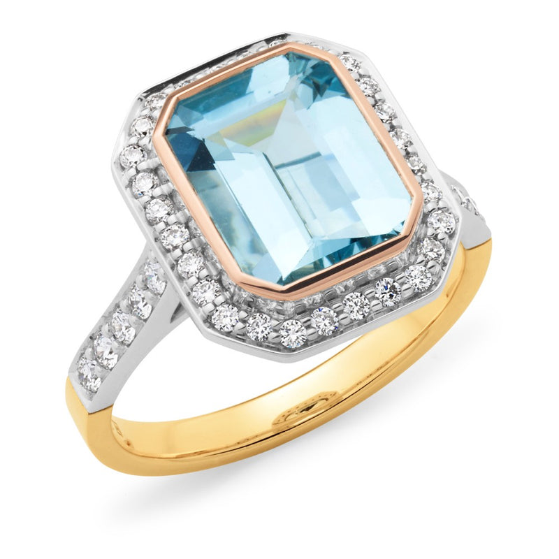 Aquamarine and Diamond Surrounds