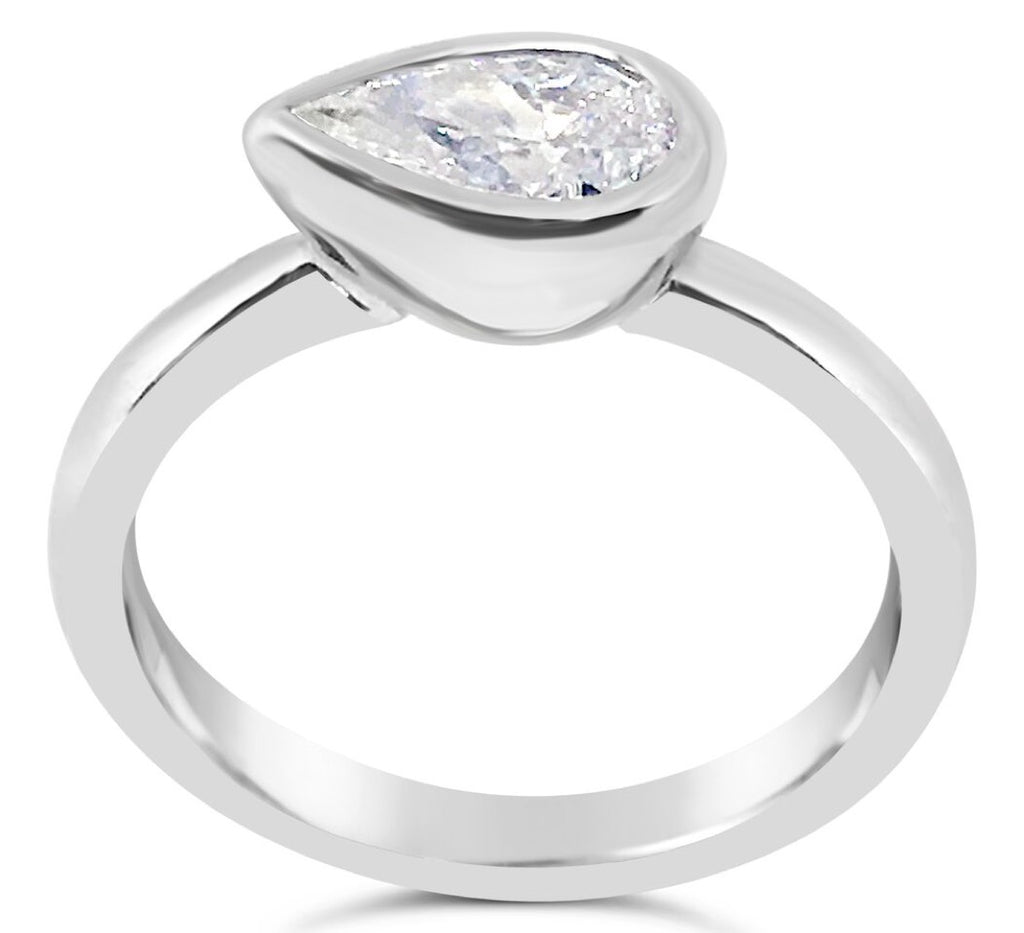 Bezel set outlet pear diamond ring
