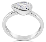Bezel Set Pear Shape Diamond Ring
