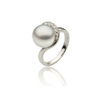 Diamond and Pearl Swirl Ring