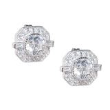 Stirling Silver, C.Z. Art-Deco Inspired Stud