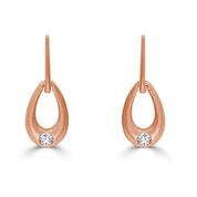 Rose Gold Matte Diamond Tear Drop Stud