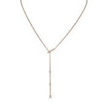 Rose Gold Diamond Lariat Necklace