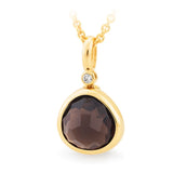 Smoky Quartz and Diamond Pendant