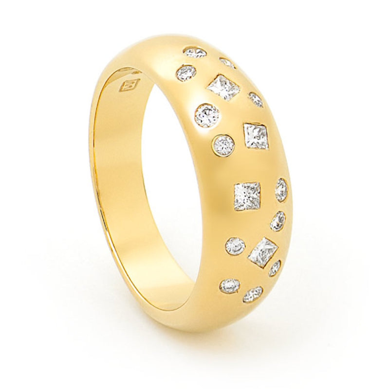 Yellow Gold and Diamond Scatter Set Ring