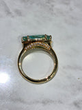 18ct Yellow Gold Emerald and Diamond Ring