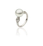 18ct White Gold and Diamond Pearl Dress Ring