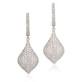 18ct White Gold Diamond Set Huggie Earring