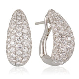 18ct White Gold 5 Row Pave Diamond Set Earring