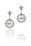 18ct White Gold South Sea Pearl and Diamond Earrings