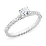 Round Brilliant Cut with Claw Set Diamond Shoulders