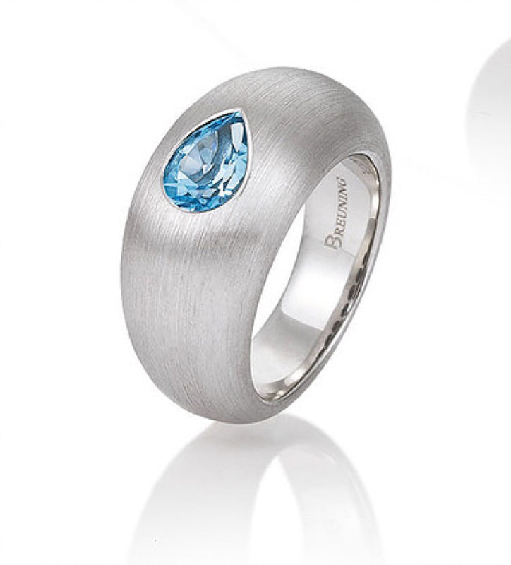 Sterling Silver Blue Topaz High Dome Ring