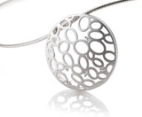 Sterling Silver White Sapphire Round  Pendant