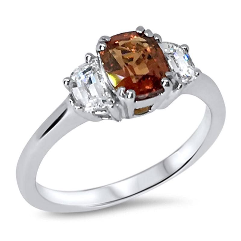 Burmese Peach Spinel and Diamond Ring