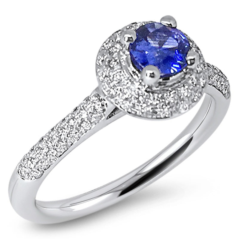 Ceylon Sapphire With 55 Diamonds