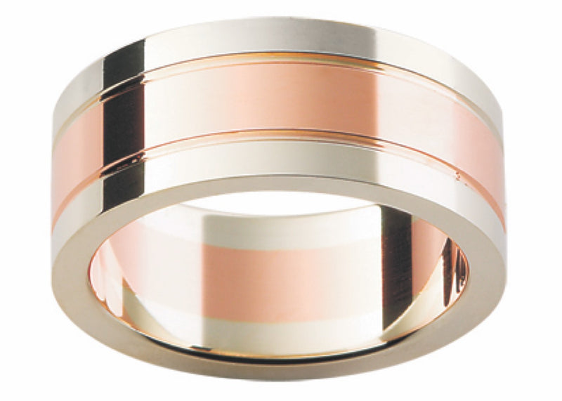 Rose and White Gold Band G25-8MM