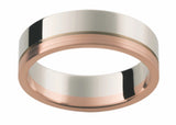 Rose and White Gold Offset Band G74-6MM