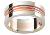 Rose and White Gold 3 Groove Band G86-8MM