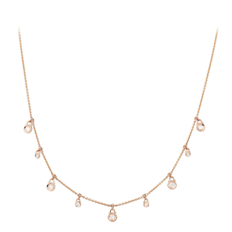 18ct Rose Gold Diamond Necklace
