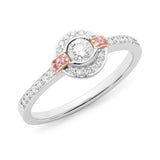 Round Brilliant Cut Pink & White Diamond Ring