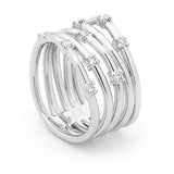 White Gold and Diamond 5 Band Ring