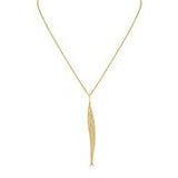 18ct Yellow Gold Leaf Pendant with Diamonds